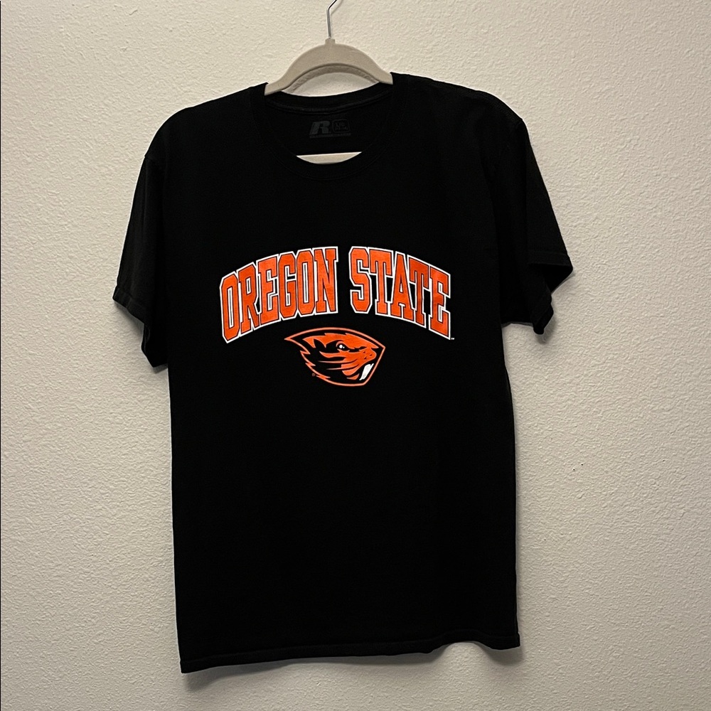 Russell Athletic Black and Orange Oregon State Tee